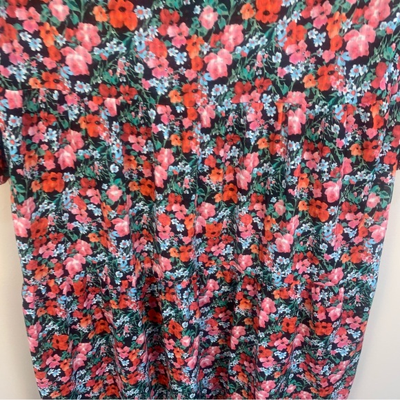 ZARA V Neck Tiered Floral Poppy Maxi Dress - Picture 12 of 13